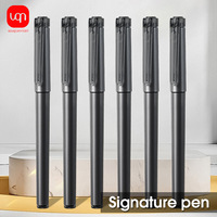 WQN-3/6/12PCS Matte Black Gel Pen 0.5 Tip Smooth Writing Premium Black Ink For Exam And Office Stationery