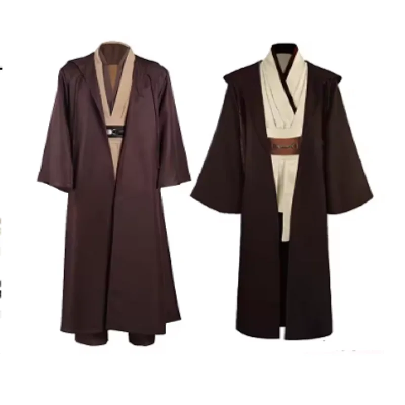 Obi Wan Kenobi Jedi Cosplay Costume  Uni Coat Friar Uniform Robe Full Set Accessories Halloween Carnival Outfits