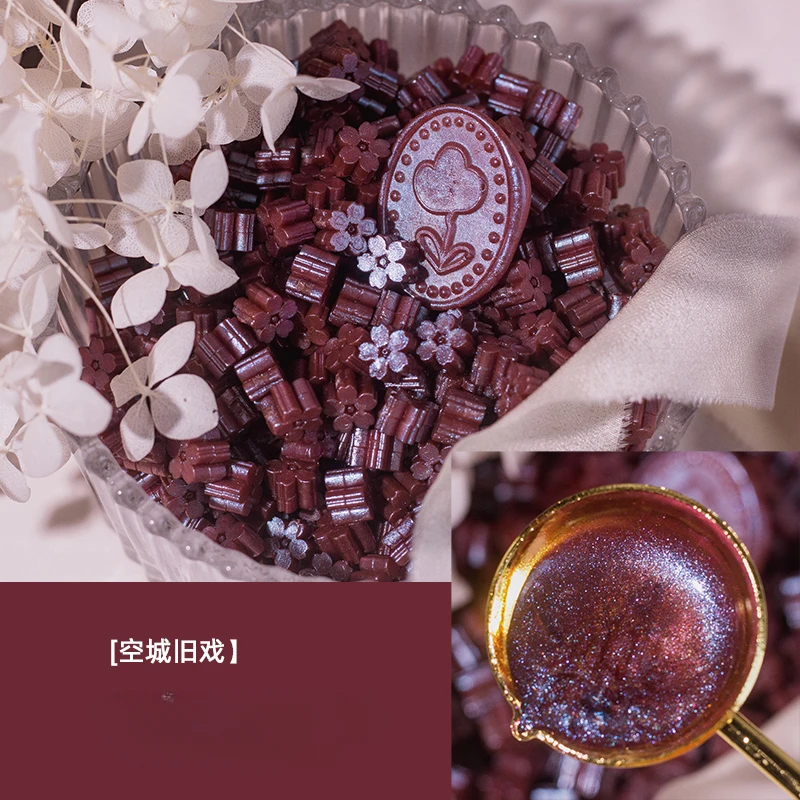 60 stks/zak Flash Parelmoer Sakura Lakzegel Stempel Kralen DIY Envelop Huwelijksuitnodiging Oude Zegel Wax Stempel Maken Gereedschap