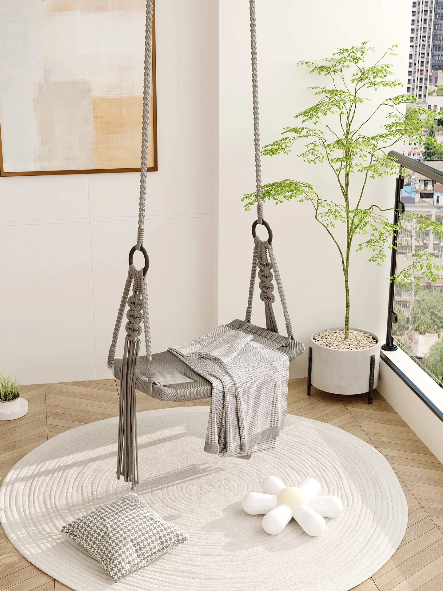 Hanging Chair Cradle Indoor Swing Outdoor Home Hanging Basket Rocking Chair Swing Balcony Hanging Chair