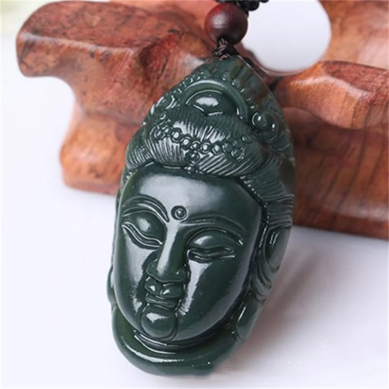 

Xinjiang Hetian Jade Jade Guanyin Head Pendant Men's Safe Joker Pendant Jewelry