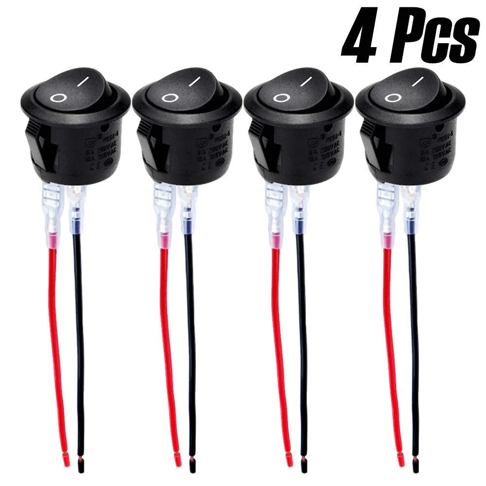1–10 Stück 20 mm runder praktischer Joystick-Schalter SPST 2-poliger Snap-in-EIN-Off-Kippschalter Universal 12 V für Auto, Wohnmobil, Boot