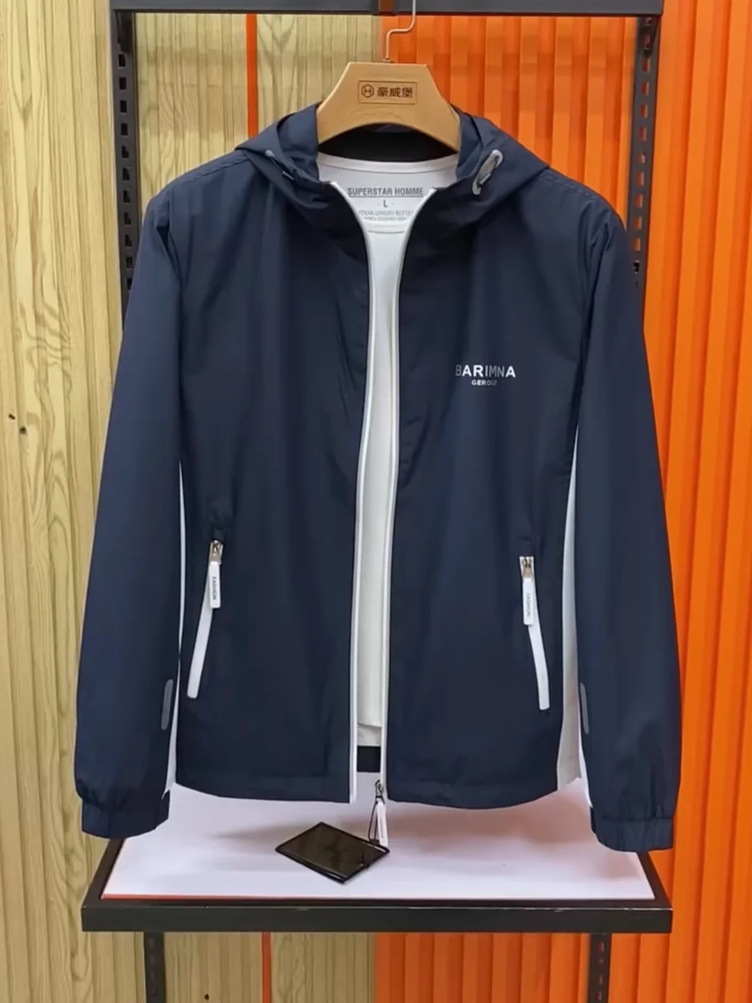 

Men's Spring Summer Thin Breathable Me Lined Hooded Jaet Casual Cool Busin Sle Faion Urban Fit Long Sve Outerwear