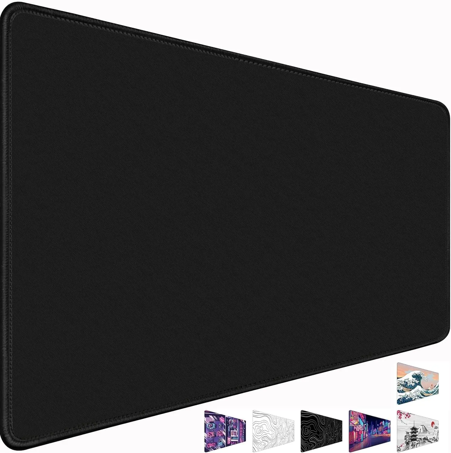 

Large Mouse Pad, Desk Mat 35.4x15.7 Inches with Stitched Edges, Non-Slip Rubber Base for Office and Gaming, Black