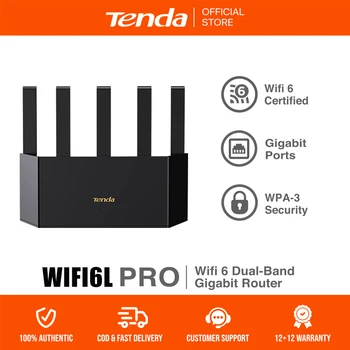 Tenda 5G WiFi6L Pro AX1500 WLAN-Router Wi-Fi 6 Dualband-Gigabit-Router, entworfen für Heimgebrauch mit 1500 Mbit/s