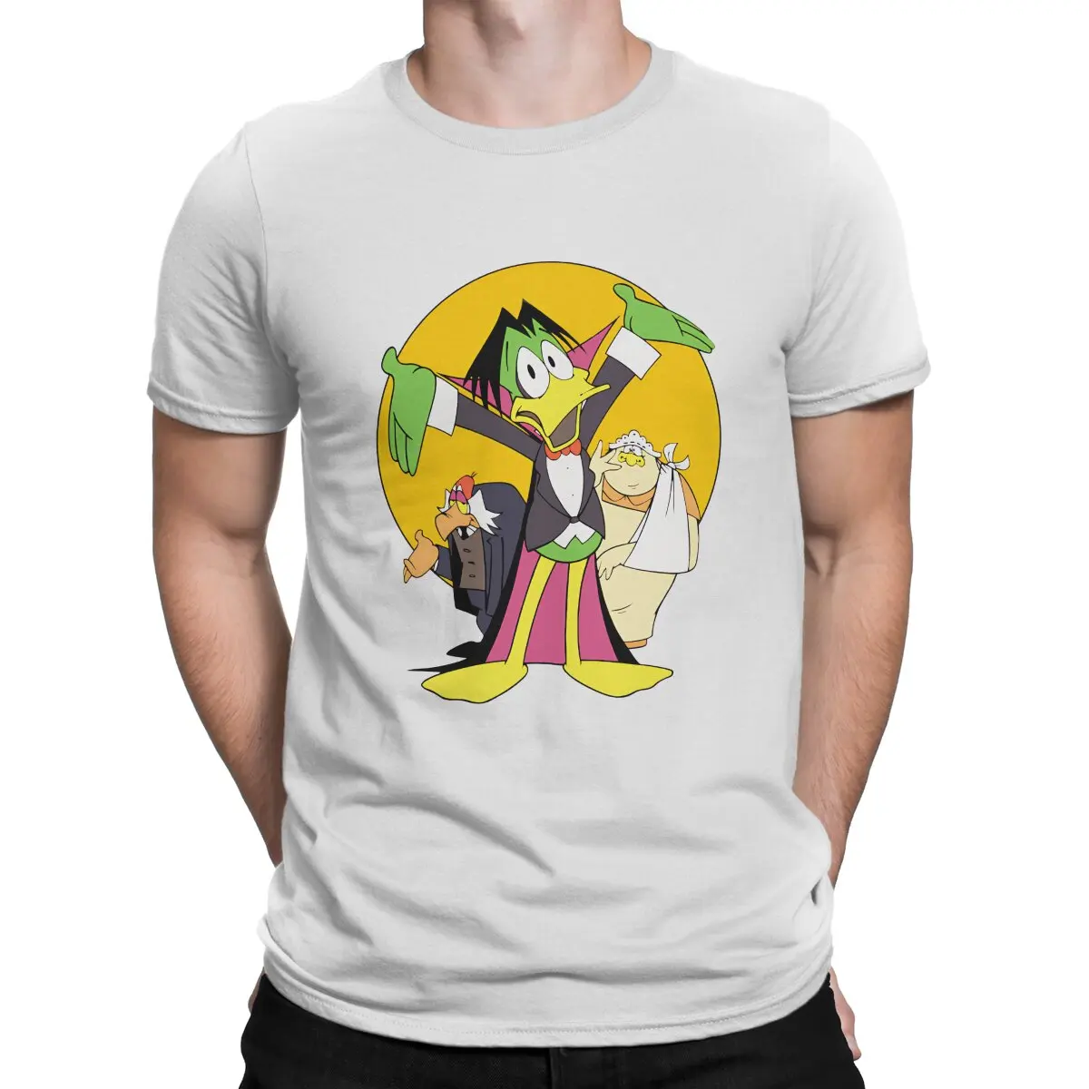 Count Duckula Cartoon TShirt Retro Design Classic Polyester T Shirt Homme Men Tee Shirt Ofertas Trendy