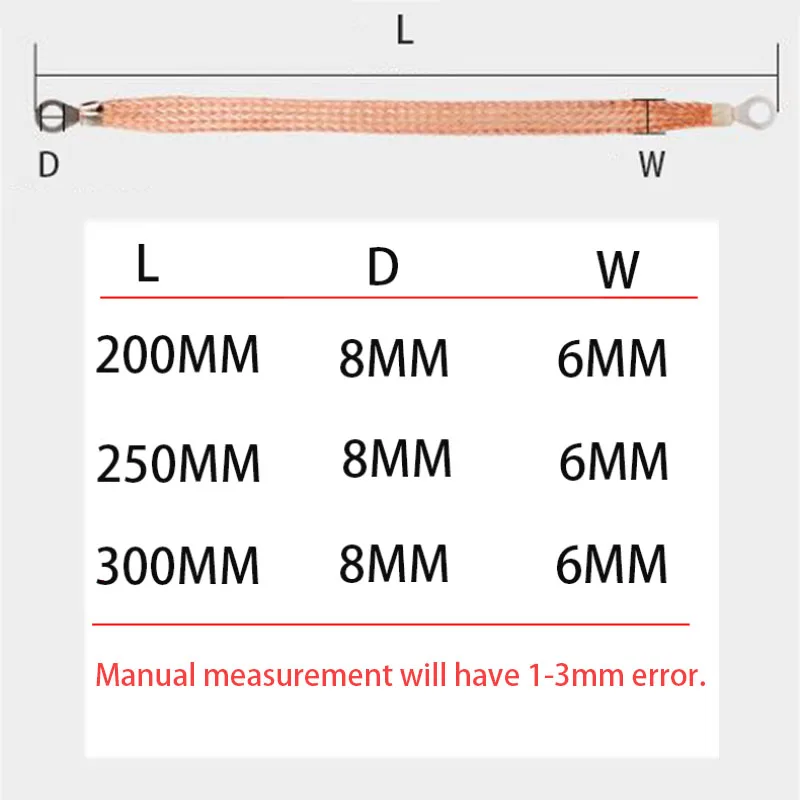 10pcs/50pcs Bridge Grounding Wire 2.5 Square Copper Clad Aluminum Braid 8mm for Electric Box Grounding Connection Flexible Wire