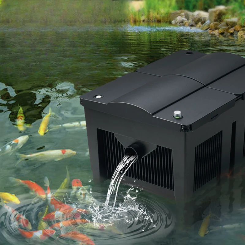 Fish Pond Filter Water Purification Circulation System Outdoor Koi Fish Pond 3-in-1 Ecological Filter Box