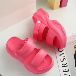 Women's Thick Soled Slippers Summer Eva Comfort Fashionable Sandals Beach Shoes Soft Soles Trend Outdoor Thick Soled Slippers