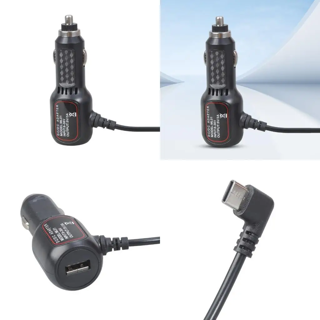 

31BA 12V 24V Car Socket to 5V 3A USB C Adapter Male Port Cable for Mobile Phone Laptop Portable Backup Generator Equipment