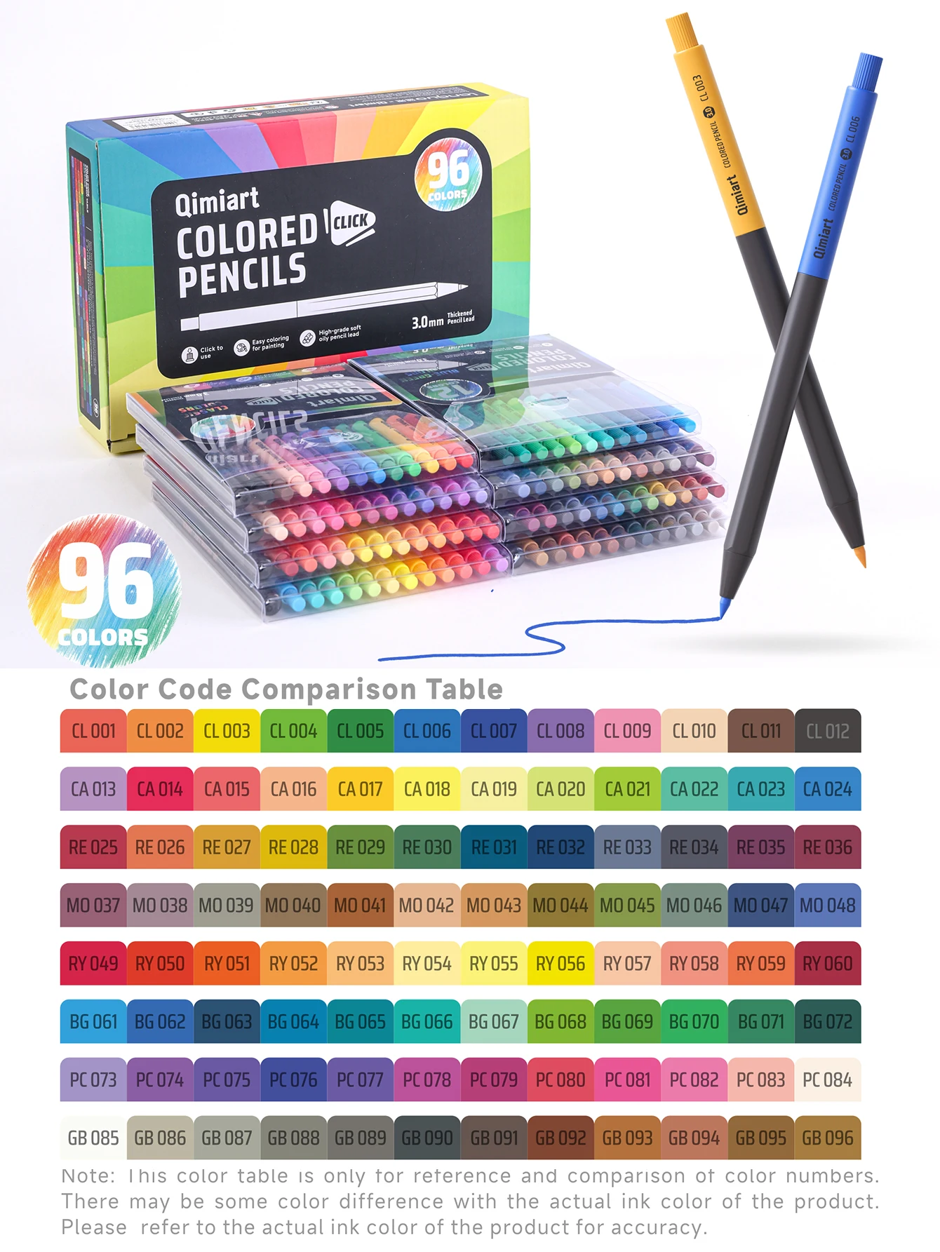 Languo 12/96 Farben Klick-Buntstifte 3,0mm Ölbasierte Weichkernstifte zum Zeichnen, Skizzieren, Malen für Malbücher und Kunstbedarf – Detail 17