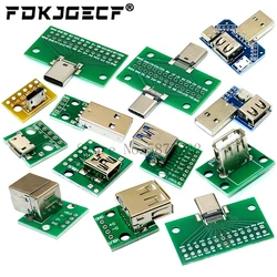 USB Male Connector / MINI MICRO USB to DIP Adapter female connector 2.54 Connector B Type-C USB2.0 3.0 Female PCB Converter