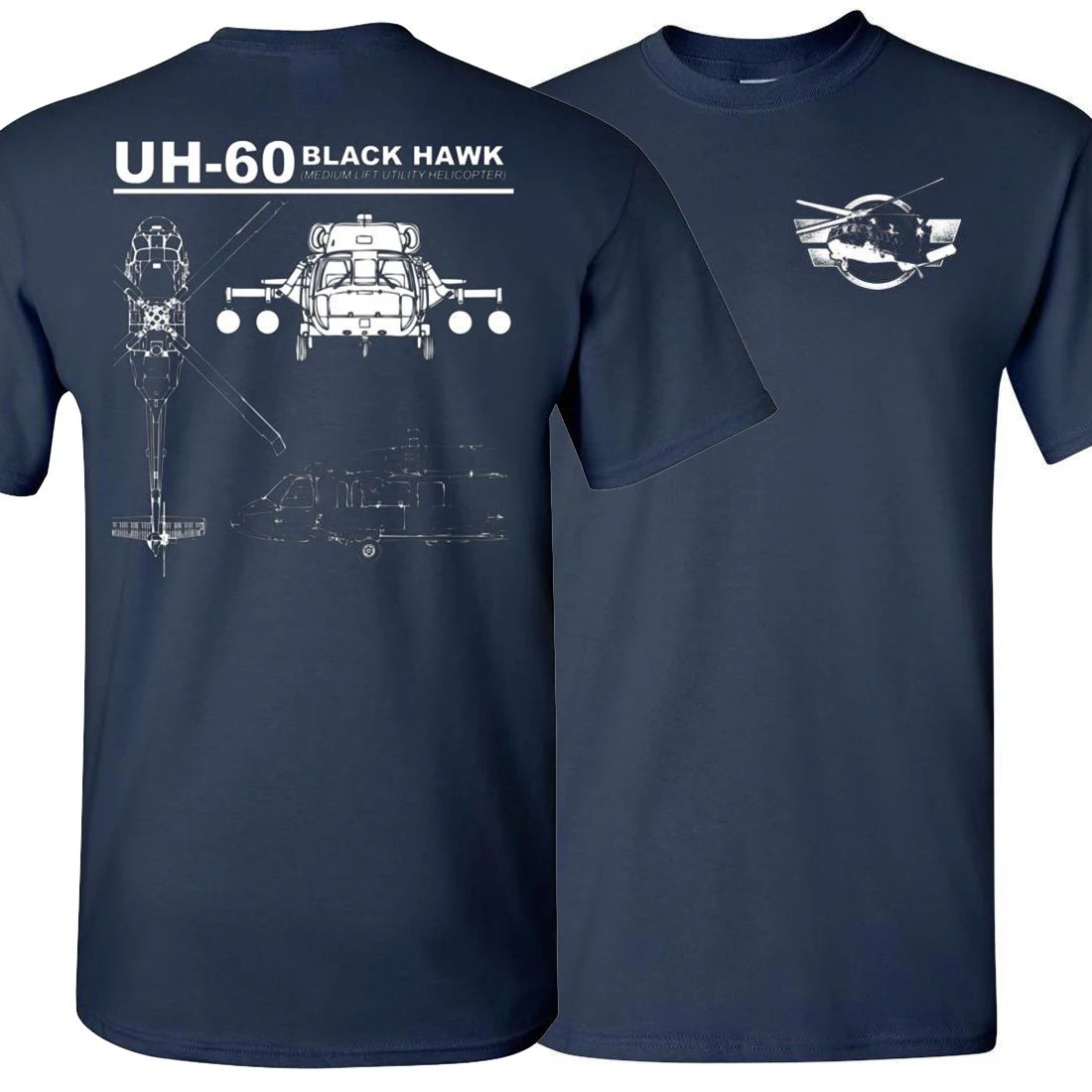 Creative Design UH-60 Black Hawk Medium Lift Utility Helicopter T-Shirt. Summer Cotton Short Sleeve O-Neck Mens Tshirt New S-3XL