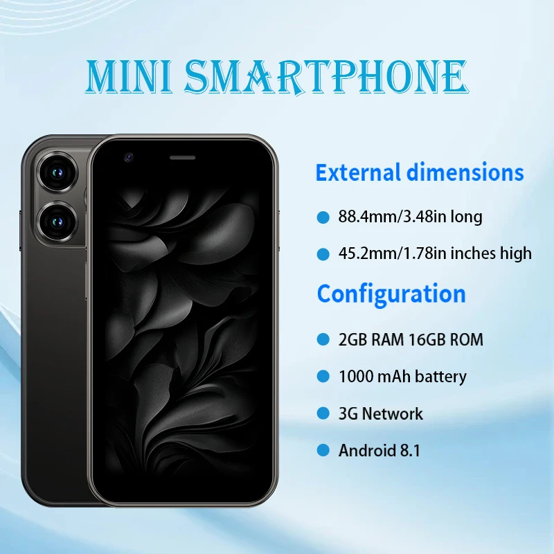 ONEMYTH XS15 Mini Mobile Phone | 3.0-inch| 2+16GB | Dual SIM 3G | Google Play | Multi-Color