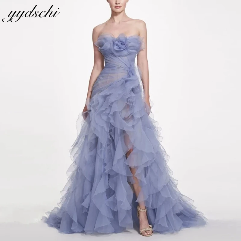 Sexy Strapless Split Backless A-Line custom-made 2024 Cocktail&Homecoming Dress for woman formal occasion dresses Court Train