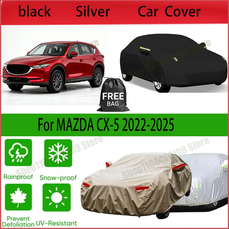 

For MAZDA CX-5 2022-2025 Car Cover Sunshade UV-Protection Auto Cover Case Waterproof Dust-proof All Weather Outdoor Protection