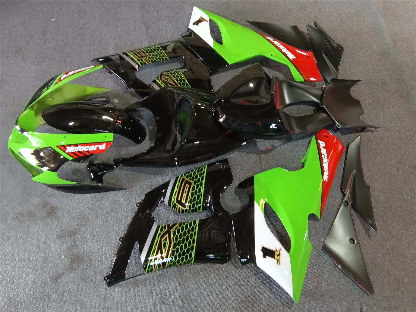 Motorcycle Fairing Kit Suitable for Kawasaki ZX-6R 05-06 Year 636 2005 2006 Fairing Green Black White Red