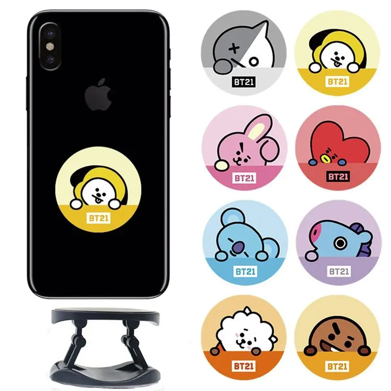 

Милая подставка для телефона BT21 в виде мультяшного персонажа, выдвижная, складная, настольная, для мальчиков и девочек, аниме-товары, подарок.