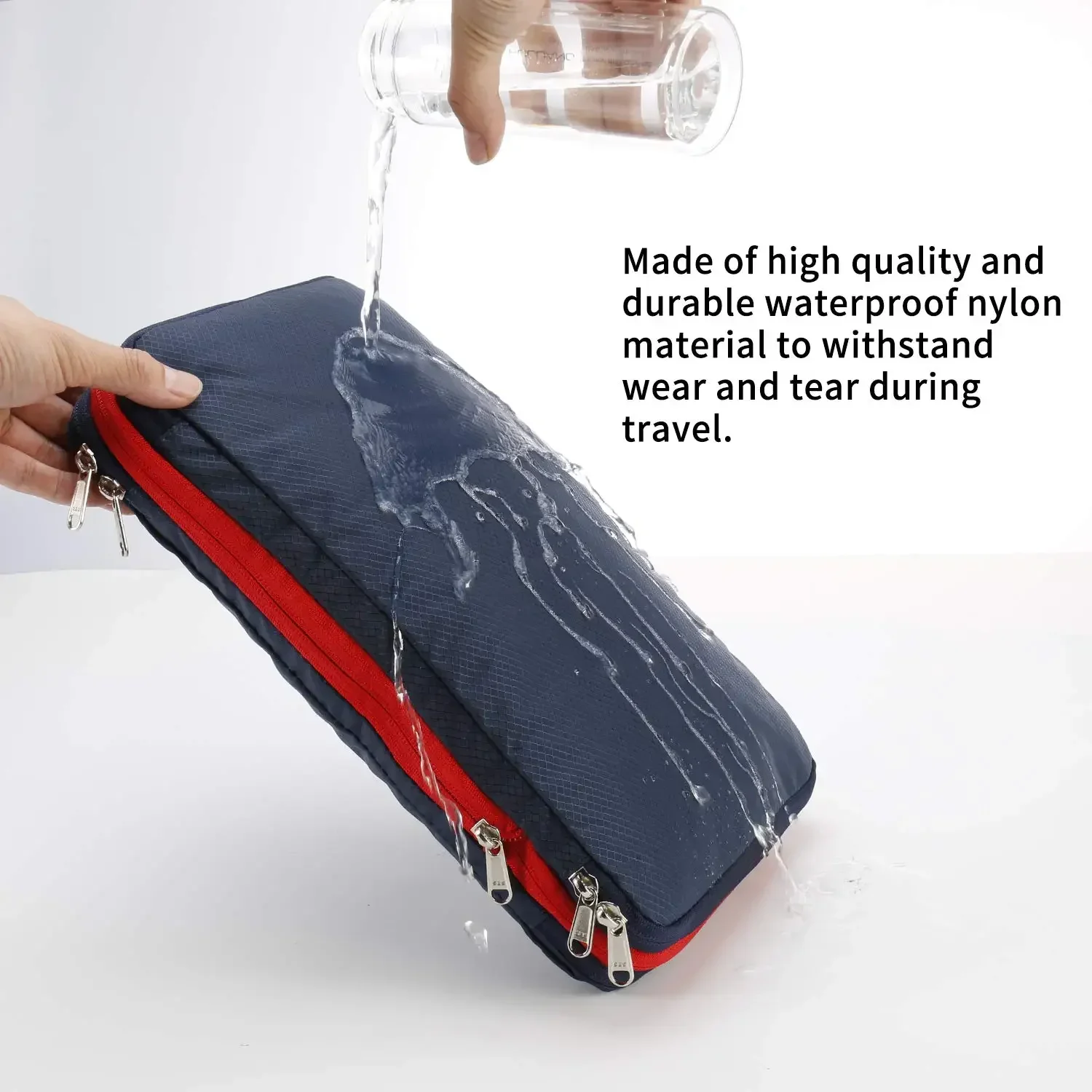 Nylon Travel Compression Packing Cubes Double Layer Portable Pouch  Zipper Waterproof Storage Bags for Clothing Shoes Suitcases