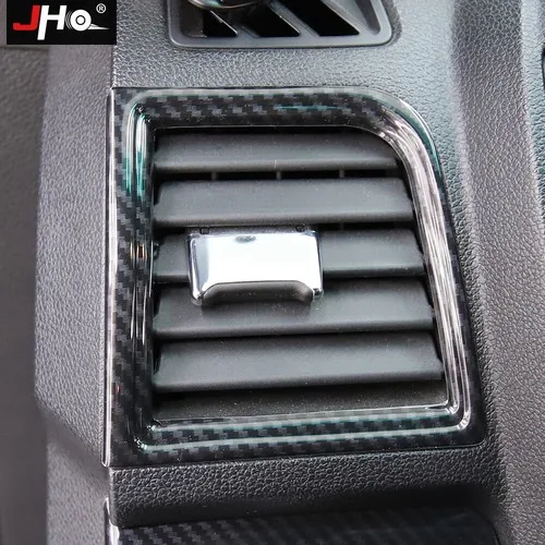 JHO Carbon Fiber Style Dashboard Air Vent Trim For Ford Explorer 2013-2017 Interior Decoration Frame Accessories Cover view 4