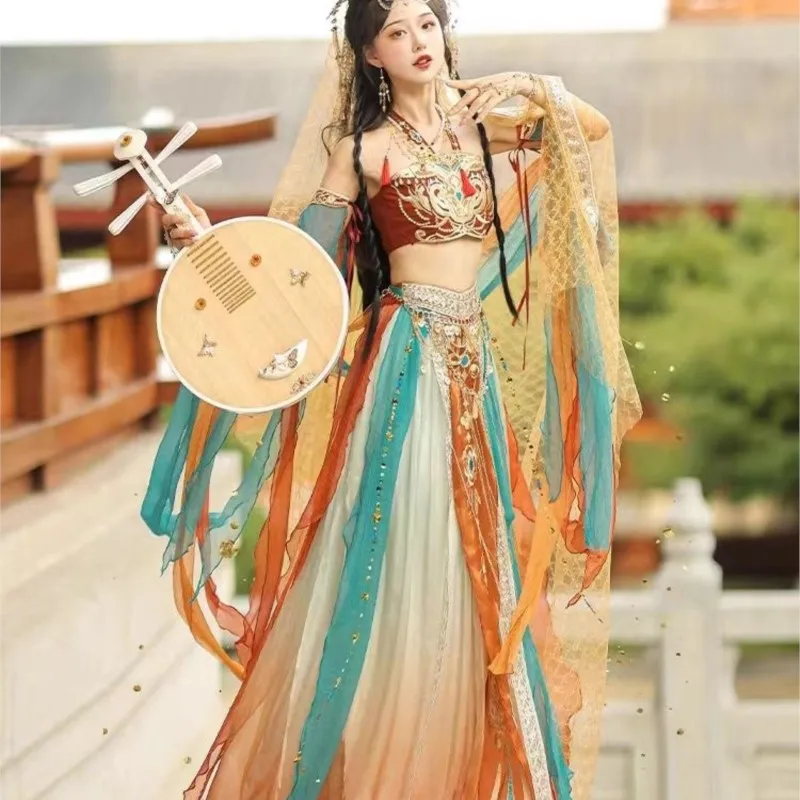 Uniforme diário exótico do bordado do hanfu do estilo, indústria pesada