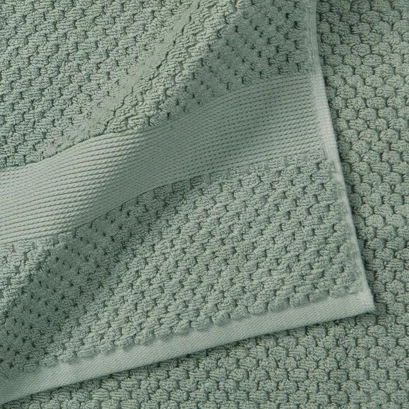 Signature Soft Cotton Popcorn Textured Hand Towel, Green River
