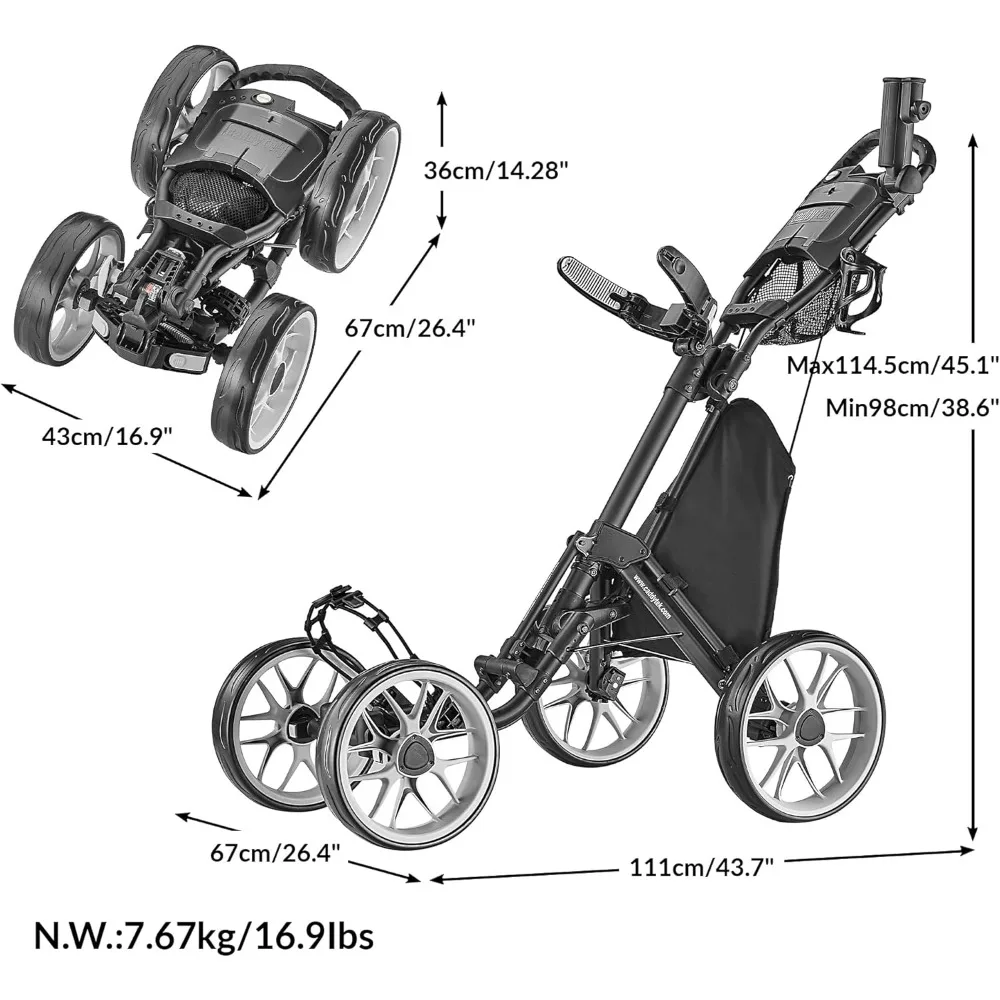4 Wheel Golf Push Cart 2