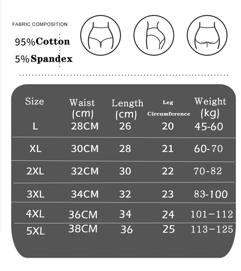 L-5XL Women\'s High Waisted Cotton Briefs Ladies Underwear Regular & Plus Size Panties