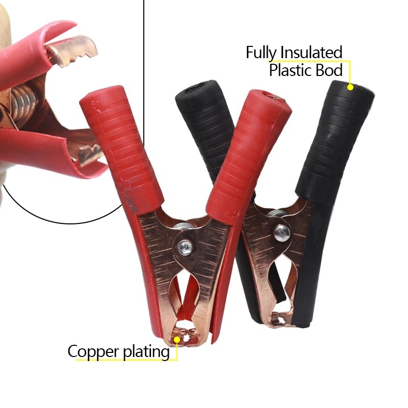 【10-2PCS】100A Electrical Alligator Clips car Battery Clamps For Car Test Probe Crocodile Clip Connector Electrical DIY Tools