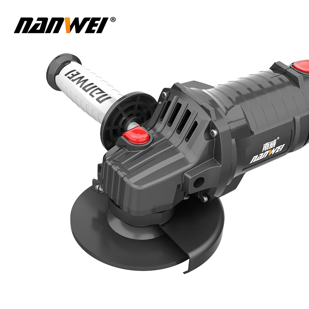 NANWEI Cordless Angle Grinder 21V Lithium-Ion Battery Machine Cutting Electric Angle Grinder Power Tool 125mm