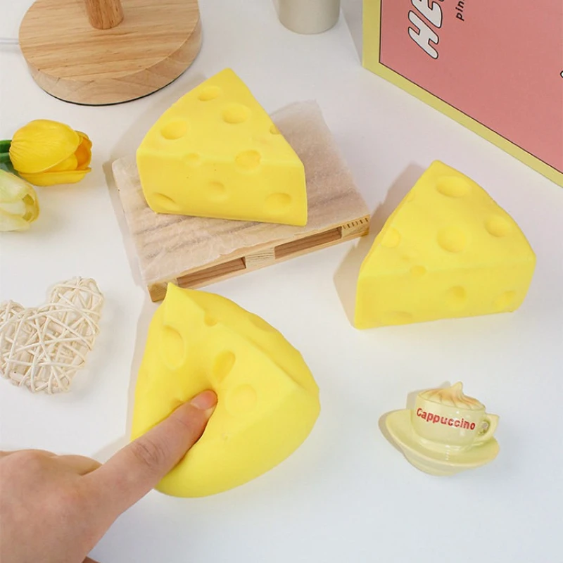 1~5PCS Squishy Cheese Squeeze Toys Slow Rebound Push Stress Relief Sensory Toy Soft Butter Cheese Fidget Toy Christmas Present