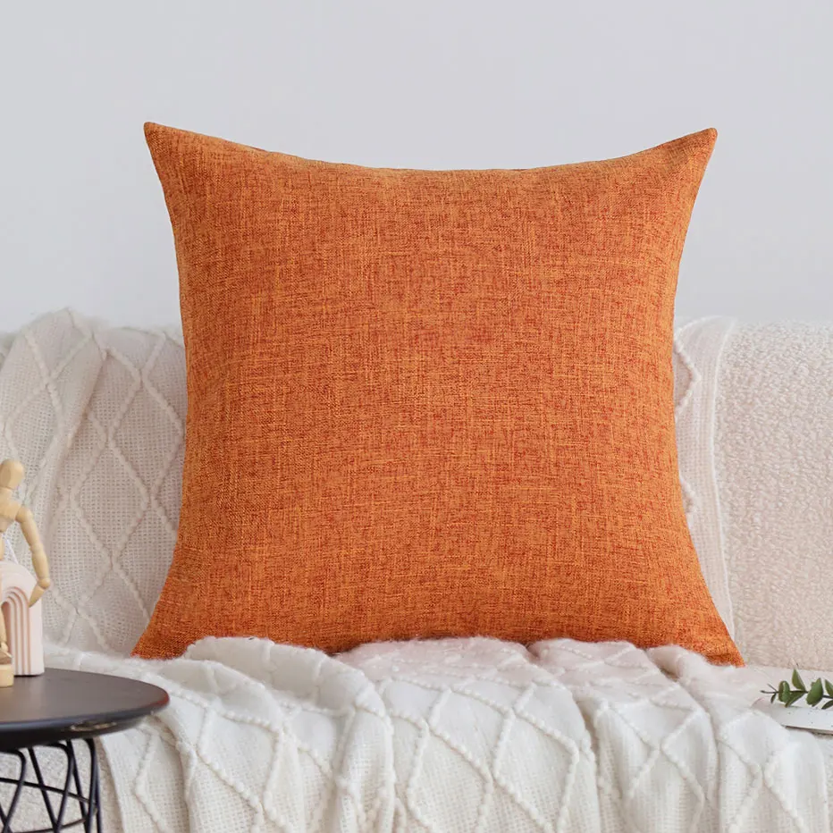 Orange Cushion Cover Sofa Decorative Throw Pillow Cover Living Room Soft Breathable 45x45 Pillowcase Home Decor Modern Simple
