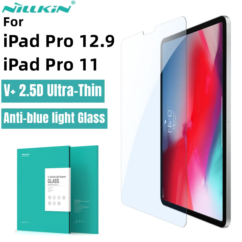 

Nillkin For iPad Pro 12.9 2022/2021 Screen Protector For iPad Pro 11 2022/2021 V+ 2.5D Ultra-Thin Anti-Blue Light Tempered Glass