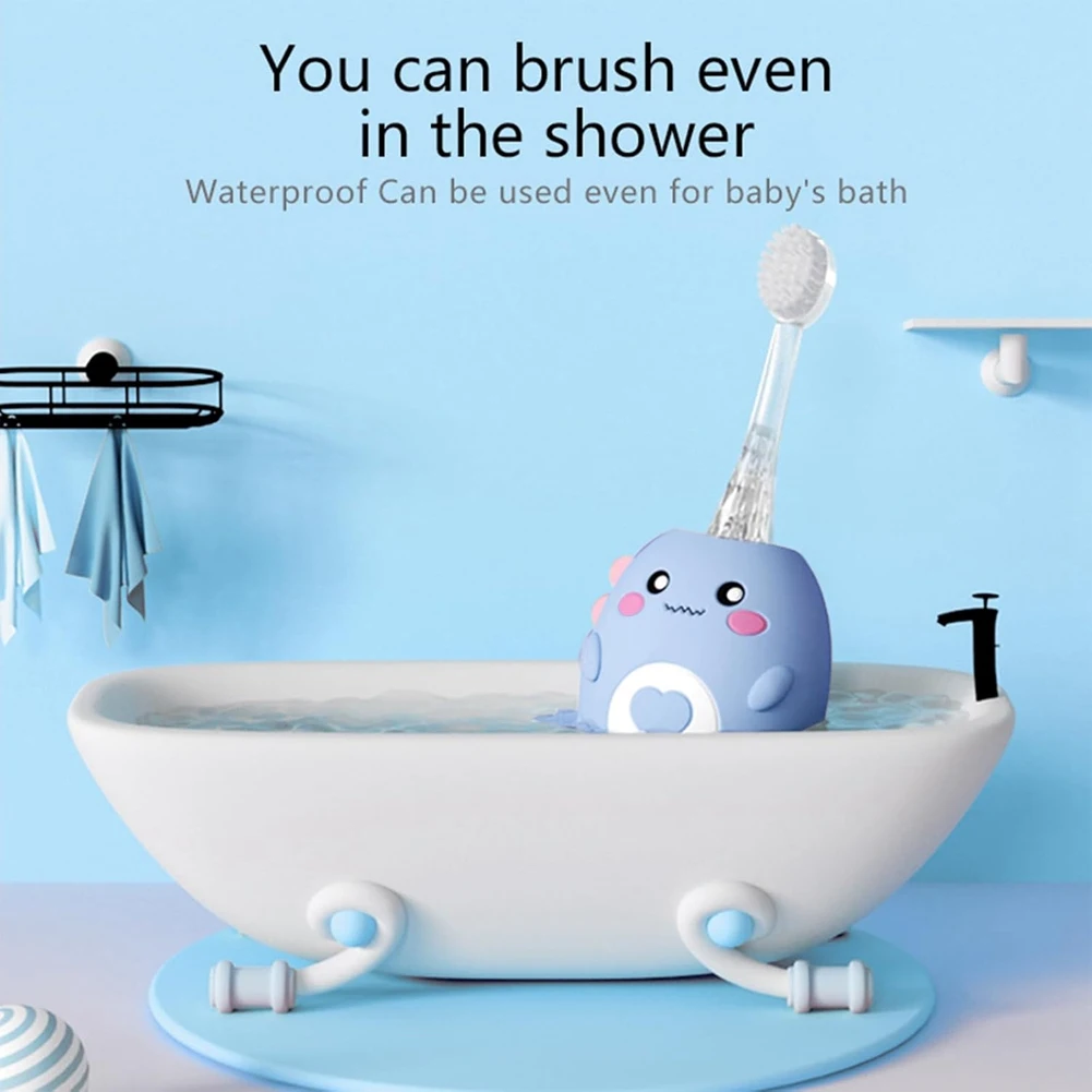 فرشاة أسنان كهربائية BAAM متعددة الأوضاع عالية التردد واهتزاز صوتي على شكل حرف U للأطفال (2-12 سنة)