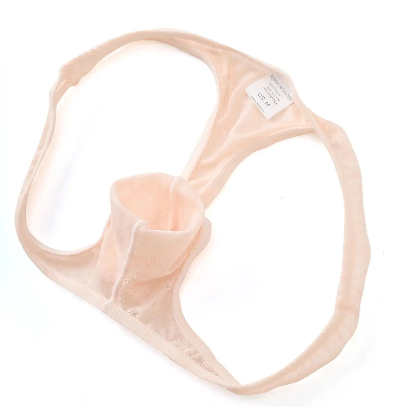 Men\'s Ice Silk Jacquard thong Transparent Sexy Fun Ultra thin High Elastic Breathable Silk Smooth Elephant Nose Nude Temptation