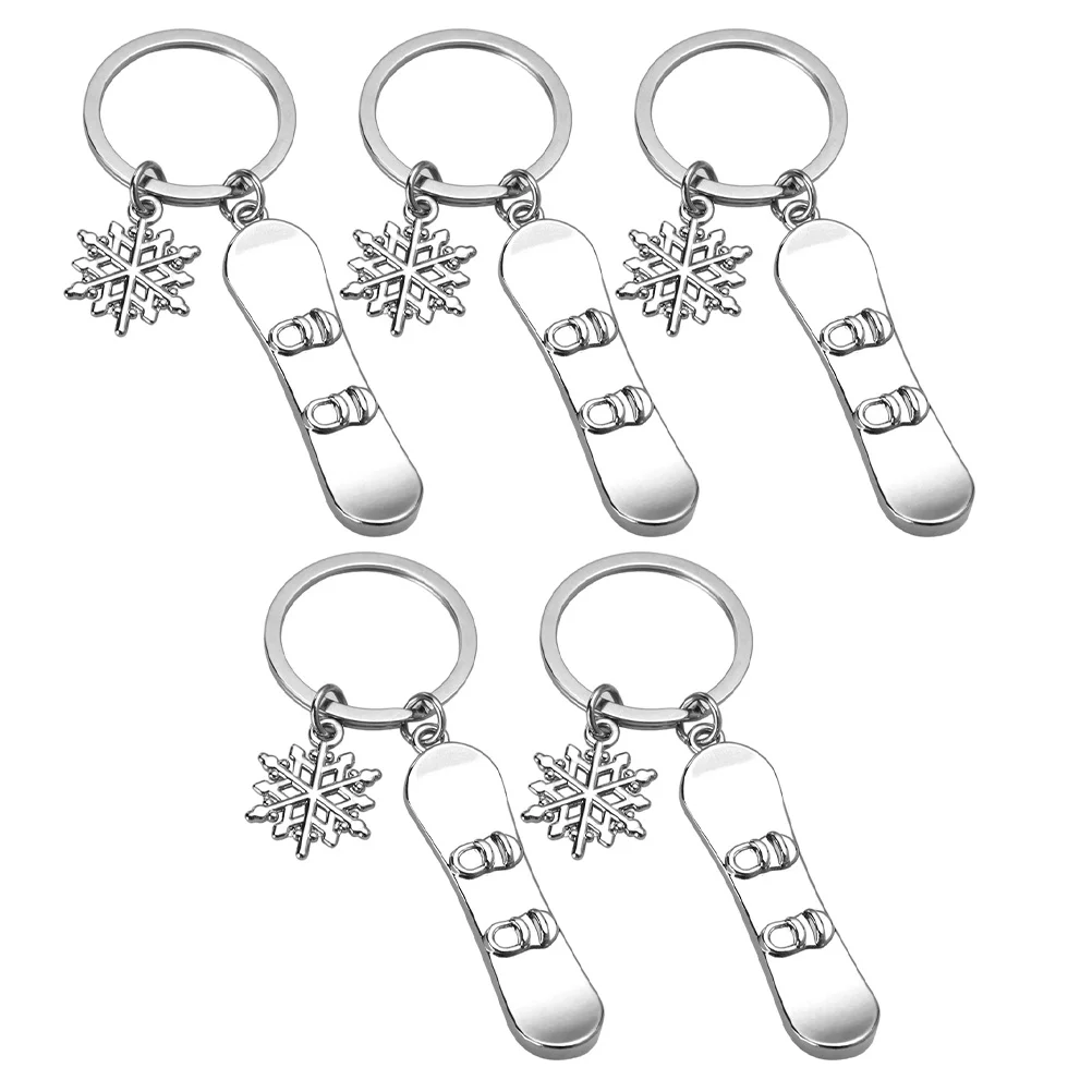 5 Pcs Ski Gift Snowboard Keychain Portable Pendant Decorate Adorable Skis Skiing Gifts