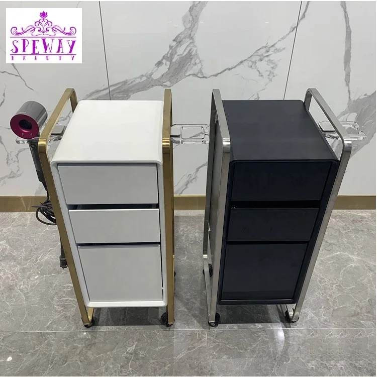 2024 wholesale Barber shop trolley, hair salon and beauty salon special tool with drawer