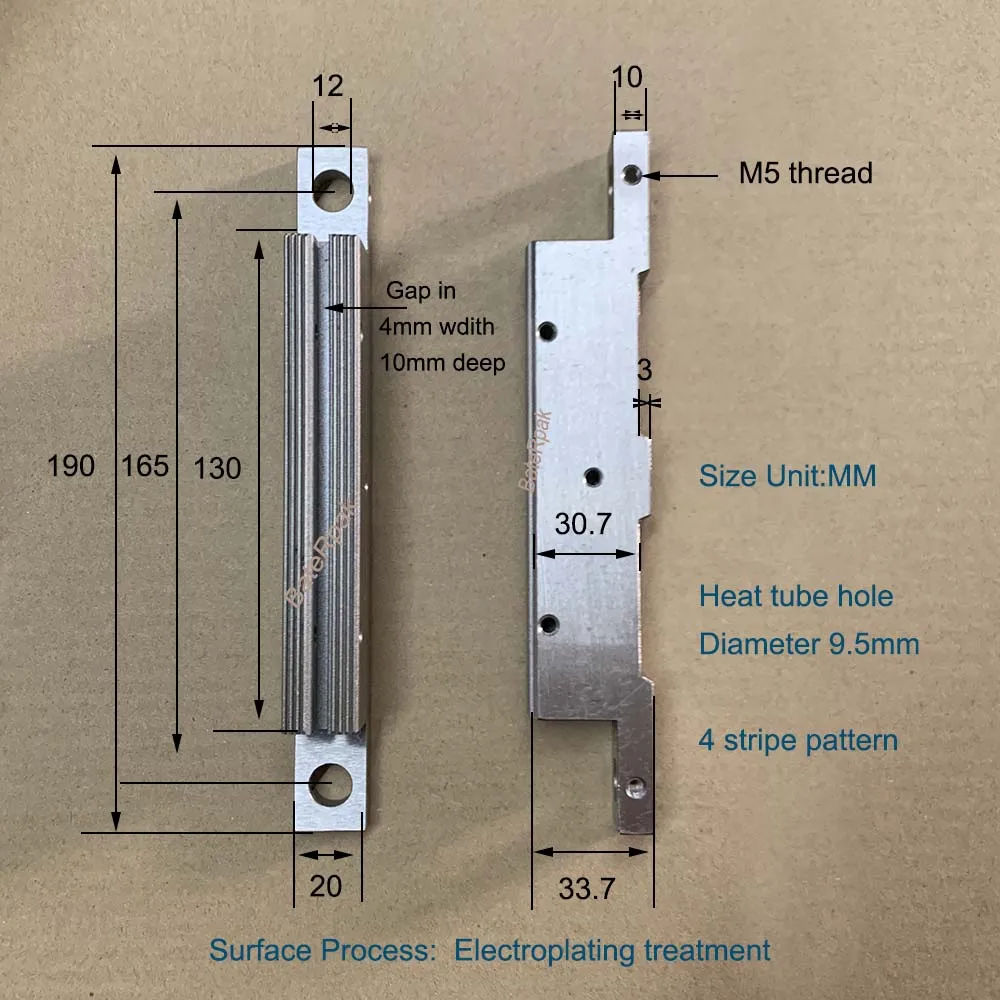 BateRpak Custom Made Part DACHUAN Pillow Packaging Machine Cutting Blade Holder,Heat Steel Block,Sealing Module stripe Seat