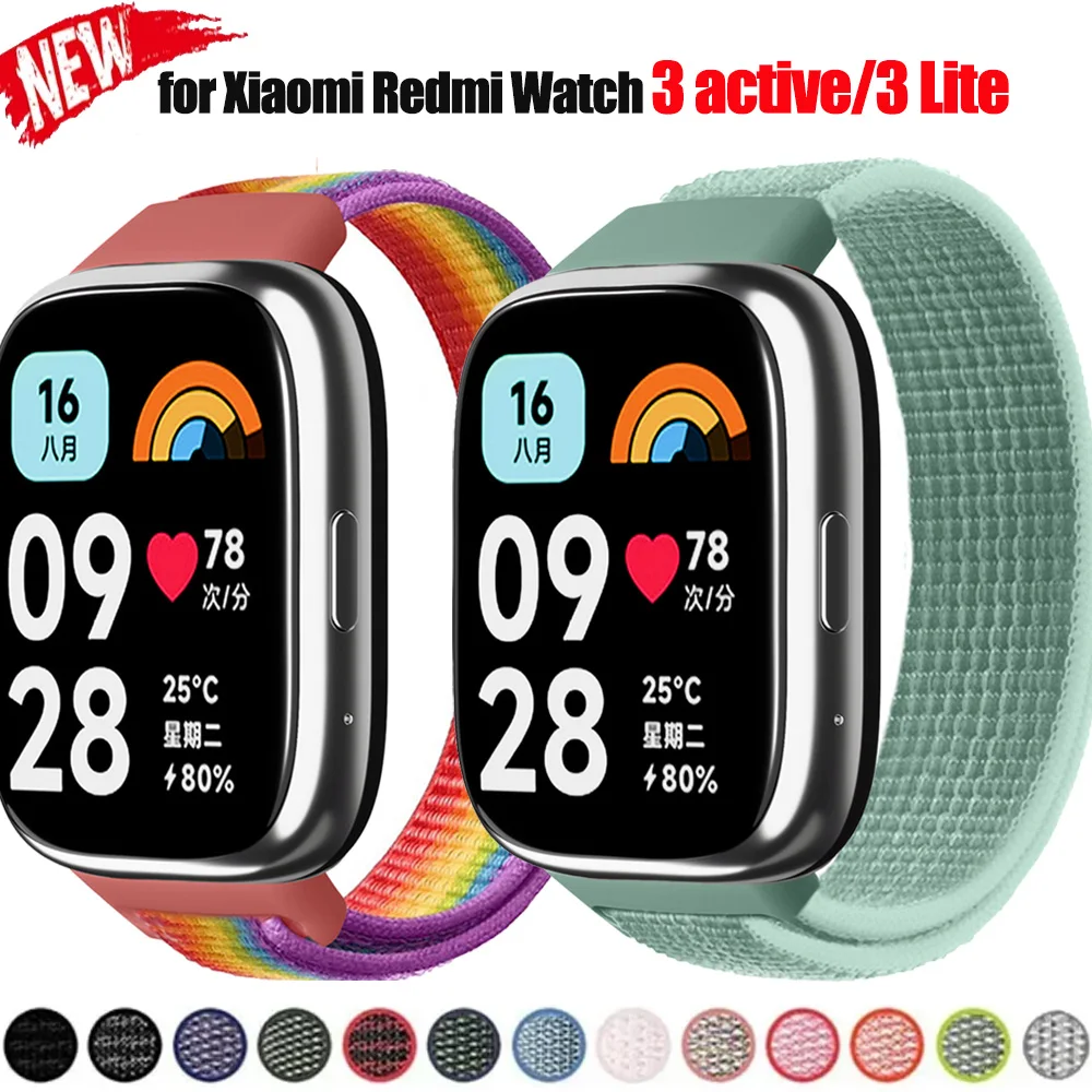 حلقة نايلون جديدة لساعة Xiaomi Redmi Watch 3 ملحقات الأشرطة النشطة الرياضية القابلة للتنفس بديلة لفرقة Redmi 3 Lite