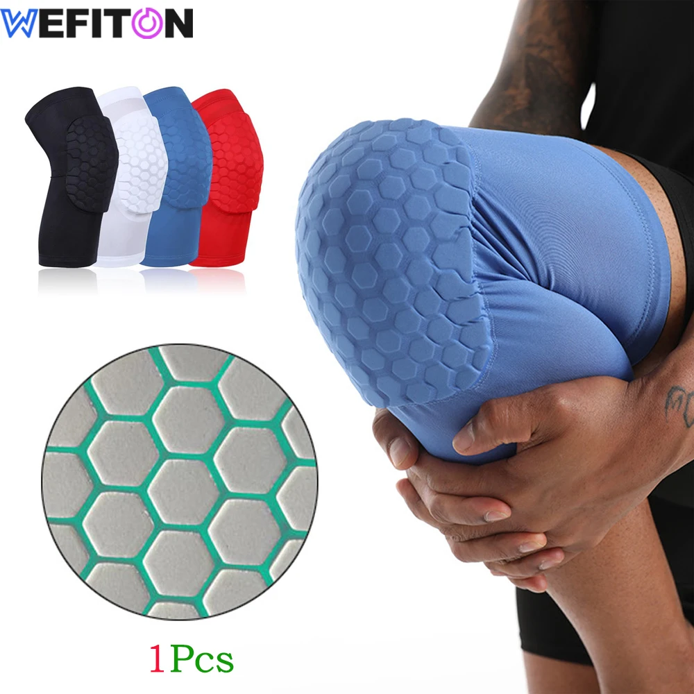1 Uds rodilleras de panal rodillera corta para jóvenes adultos, rodillera de baloncesto rodillera manga de compresión para deportes de bicicleta