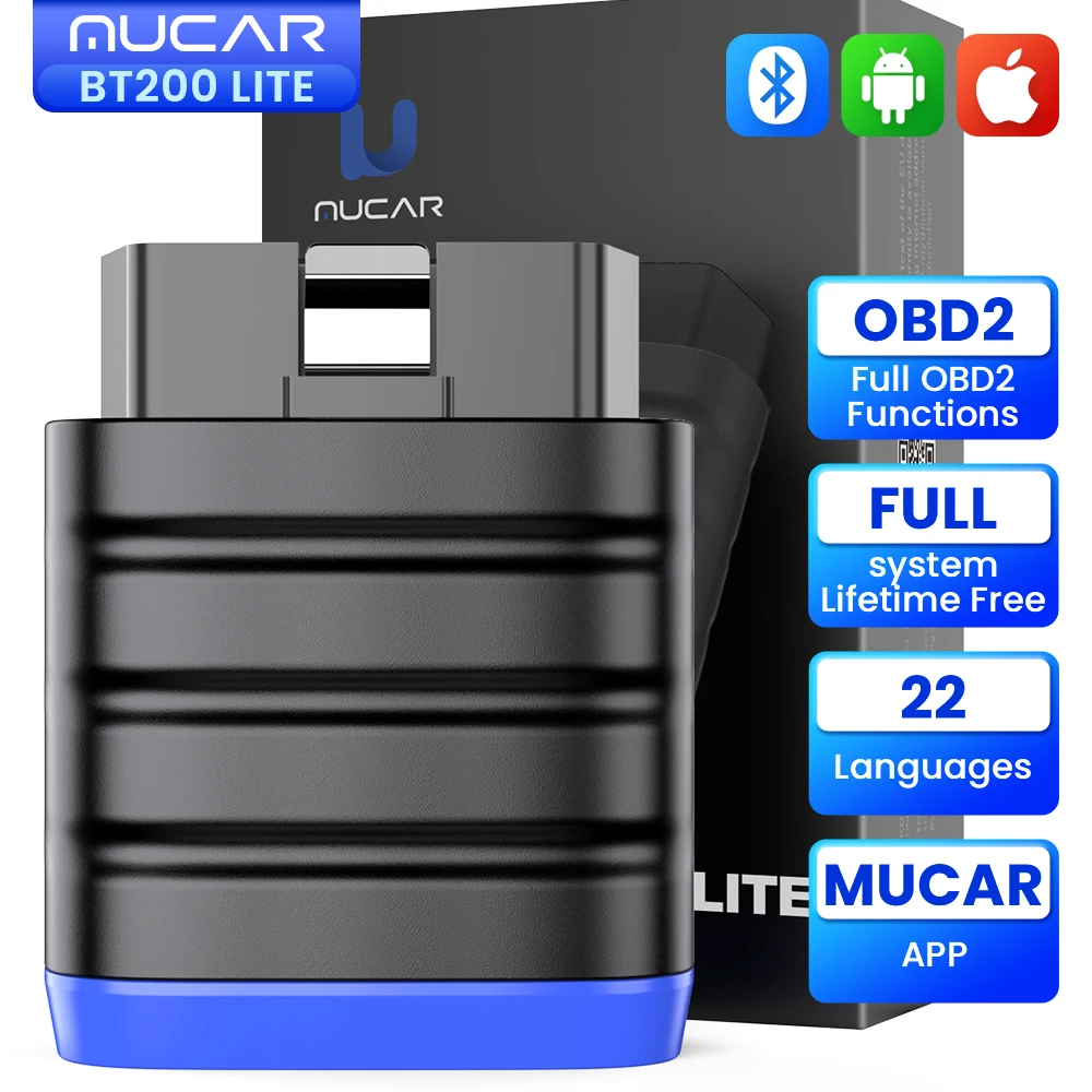 

30-100 шт. MUCAR BT200 Lite obd OBD2 сканер всесистемная диагностика для автоматических полных функций OBD2 проверка двигателя инструмент сканирования автомобиля