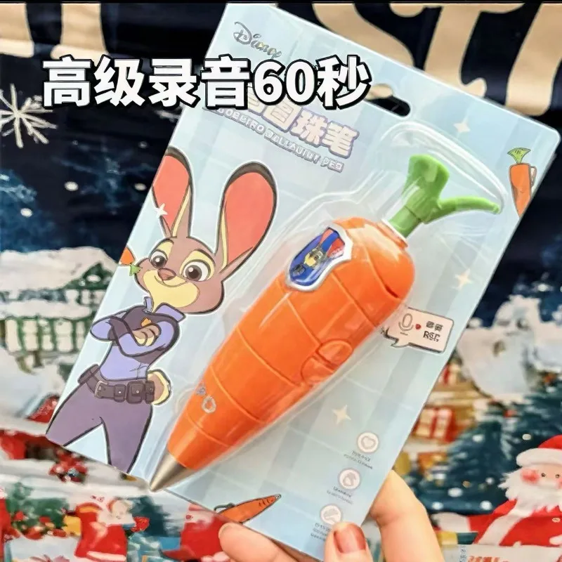 Zootopia 2 الجزرة قلم تسجيل للبنين بنات أنيمي جودي نيك 60 ثانية المدمجة مسجل الطلاب موضة هلام القلم القرطاسية