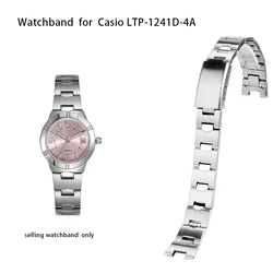 Steel Wristband for Casio Women's strap LTP-1241D-4A Series Cherry Blossom Pink Fashion Precision Steel Wristband 14mm Bracelet