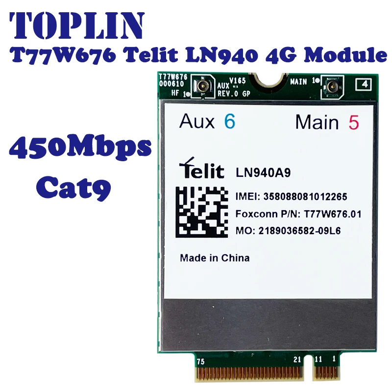 

T77W676 Telit LN940A9 X12 LTE 4G WWAN M.2 450 Мбит/с LTE модем для ноутбука USB адаптер