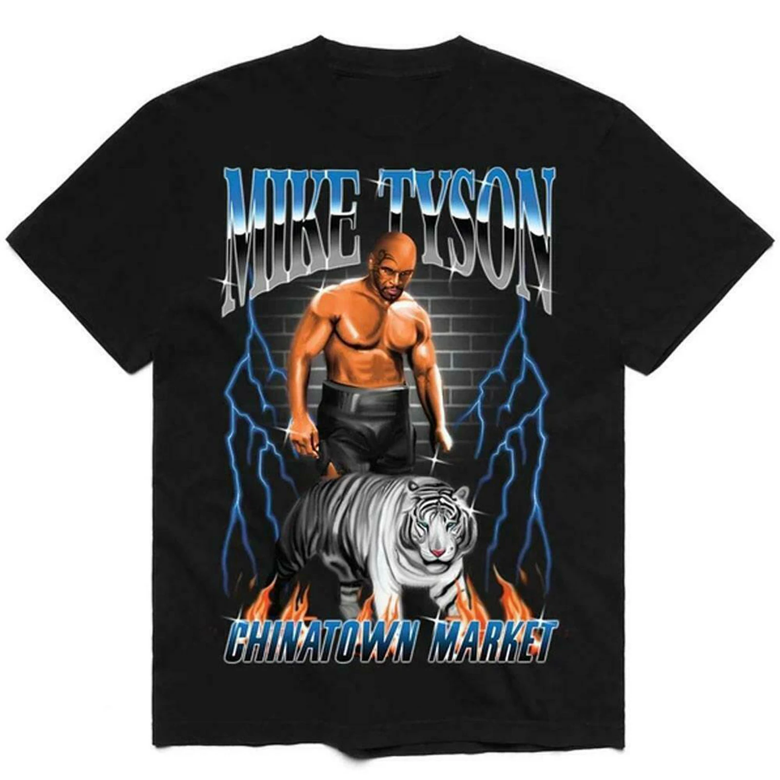 Mike Tyson Pet Tiger T-Shirt. Summer Cotton Short Sleeve O-Neck Mens T Shirt New S-3XL
