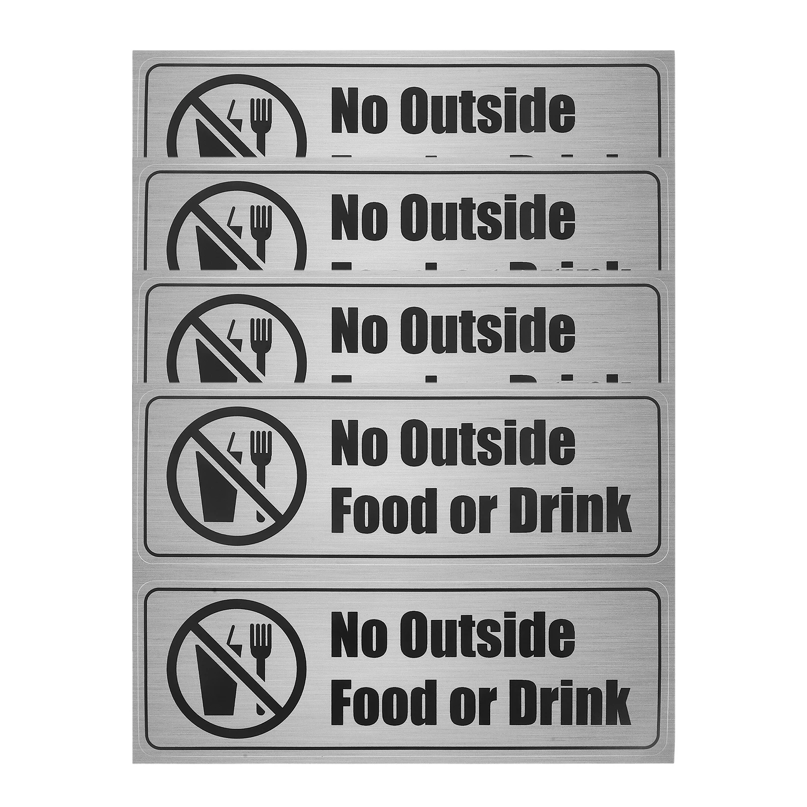 8 قطعة لا ملصق الطعام الخارجي ذاتية اللصق ملصق PVC مطعم مكتب تحذير التسمية لا الغذاء أو الشراب علامة المسمونة