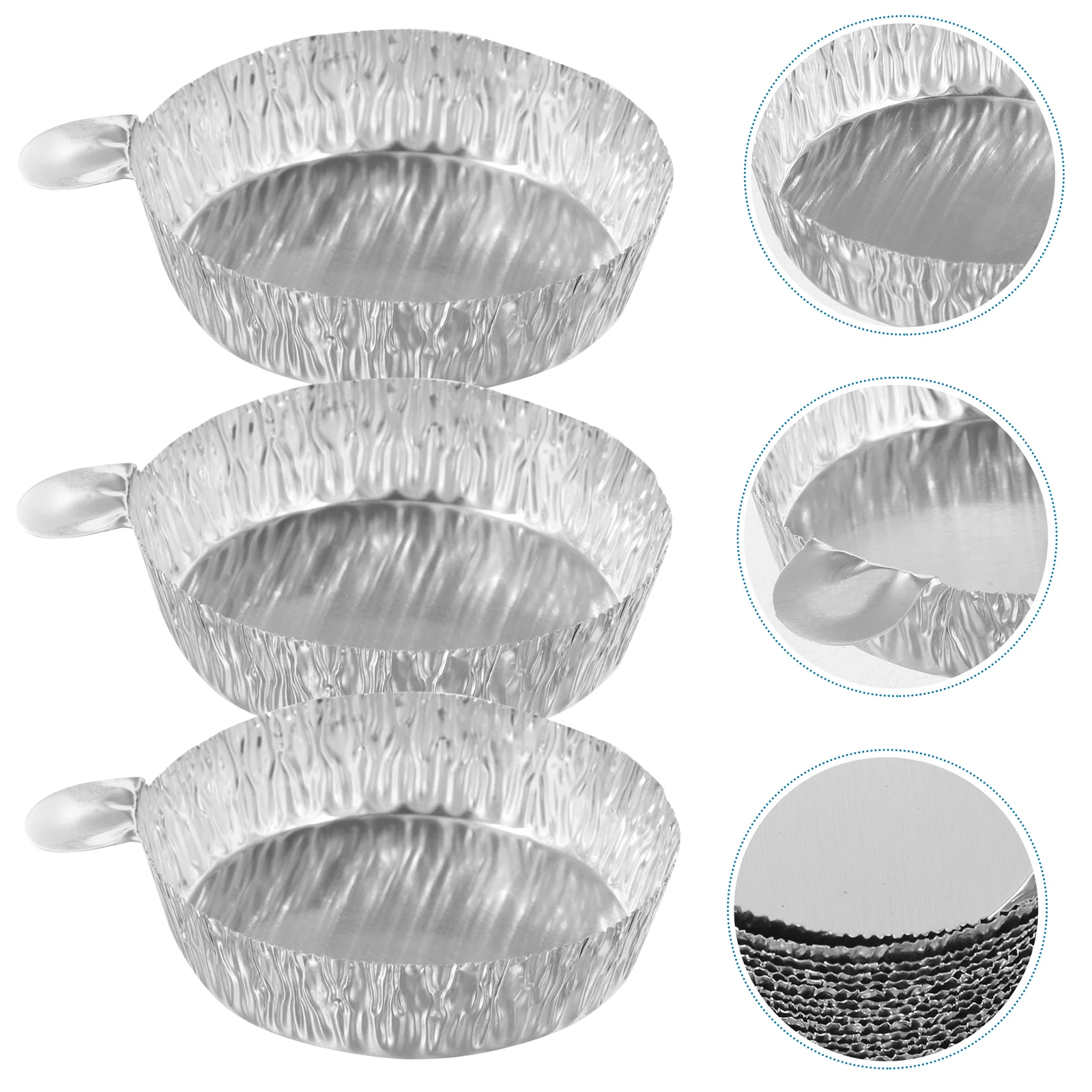 100 Pcs Liquid Weighing Pan Trays Small Aluminum Foil Supplies Laboratory Equipment Crimped-Walled Measuring Boat