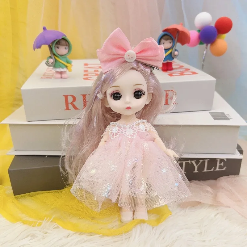 Pop Prinses mini 17cm set droom kinderlijke onschuld verjaardagscadeau kinder- en meisjesspeelgoed kleine geschenken (zonder geschenkdoos)