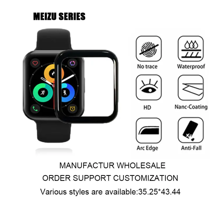 

For Meizu Watch 35.25*43.44 Screen Protector Tempered Glass Protective Accessories IWatch Series Full Screen Overlay Hemming