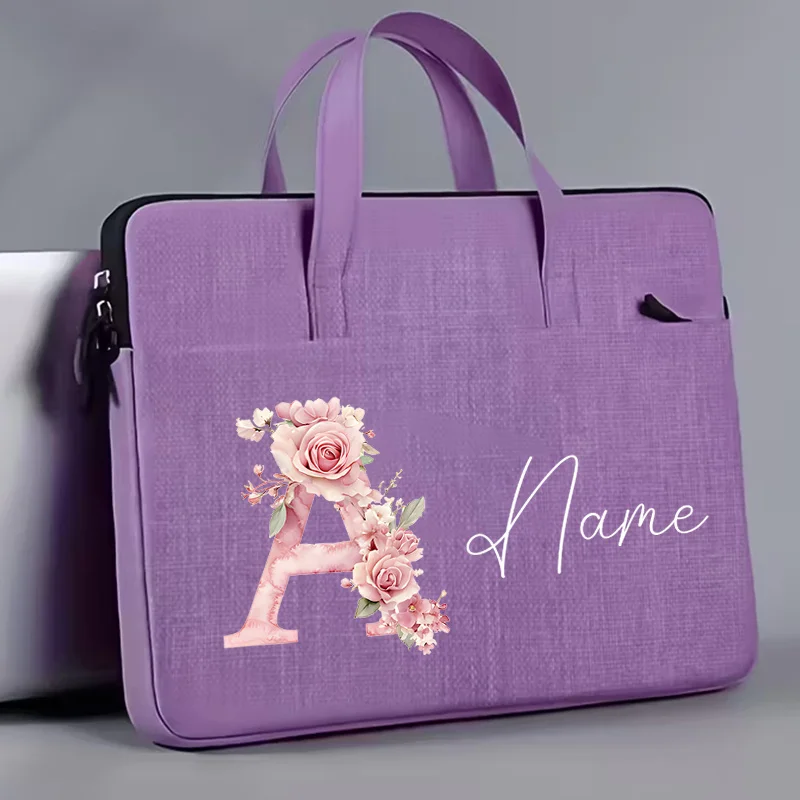 Personalized Initial Custom Name Laptop Bag, Large-Capacity Briefcase, Multifunctional Laptop Handbag,Family name Laptop Bag